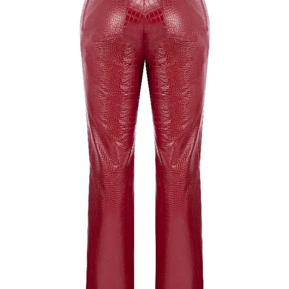 Mistress Rocks “Unconditional” Red Vegan Leather Python Pants | Size S - Picture 5 of 15